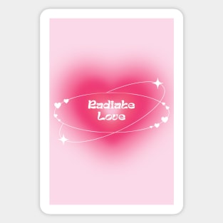 Radiate Love Pink Heart Aura Sticker